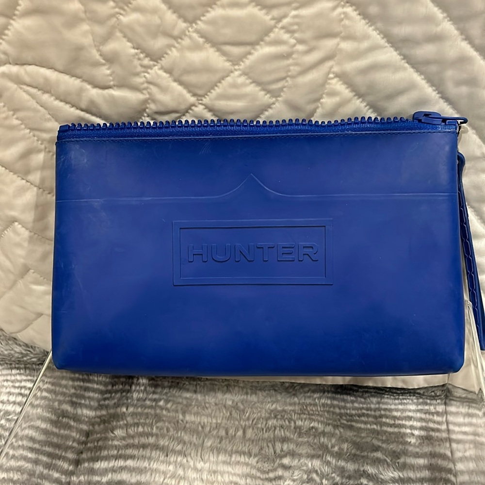 Hunter for Target blue rubber wristlet